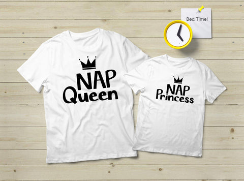 Mommy and Me Outfits Nap Queen and Princess Shirts