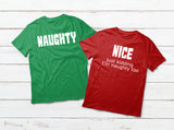 Christmas Couple Shirts Matching Naughty and Nice Santa List