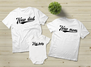 Mom dad sales baby matching outfits