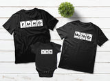 Family Outfits Father Mother Son Periodic Table Matching Shirts