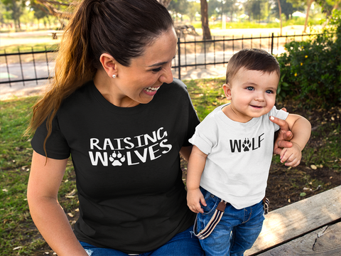 Mommy and Me Outfits Mama Wolf Shirt Pup Wolfpack
