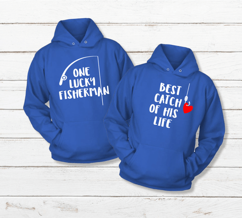 Couples Hoodies His and Hers Fishing Matching Outfits