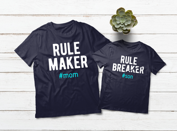 Mommy and Me Outfits Rule Maker Breaker Mother and Son Matching Shirts