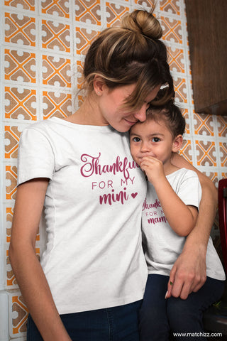 Mommy and Me Fall Shirts Thankful and Blessed Thanksgiving Outfit