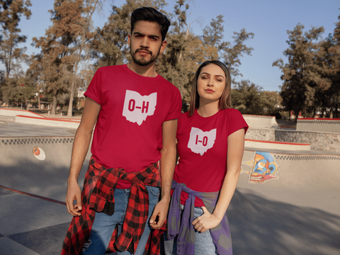 Ohio State Shirts Couples Matching Outfits HO IO Red
