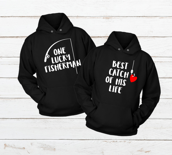 Lucky Fisherman Fishing Couple Hoodies Pullover