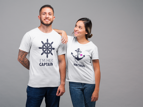 Cruise Couple Shirts His and Hers Captain Anchor Nautical Gift