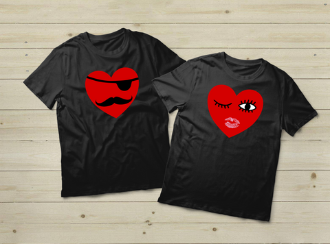Couples Shirts Valentine Gift Heart Emoji