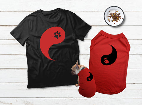 Yin and Yang T Shirt for a Dog Lover Gift Dog and Owner