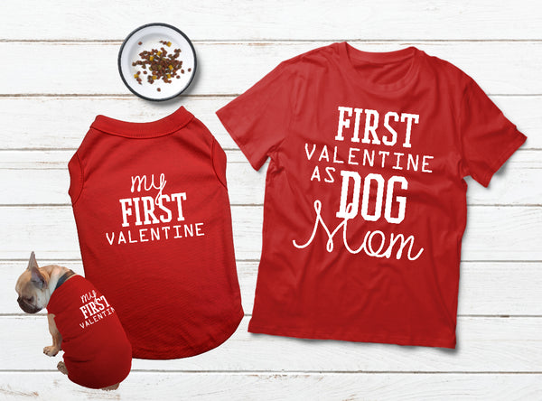 T Shirt For a Dog Valentines Day Matching Pajamas with Dog Mom Shirts