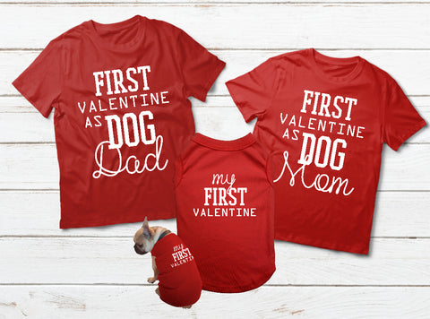 T Shirt For a Dog Valentines Day Family Matching Pajamas with Dog