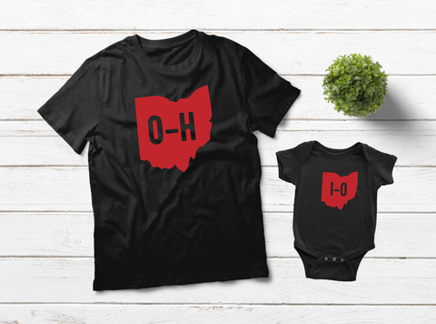 Ohio State Shirts Matching Outfits HO IO Baby Apparel Black