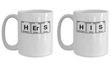 His and Hers Couple Coffee Mugs Matching Periodic Table Set