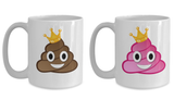 Matching Couple Mugs Queen King Poop Gift Coffee Cup Set