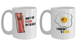Bacon and Egg Couple Mugs Matching Gift Coffee Cups