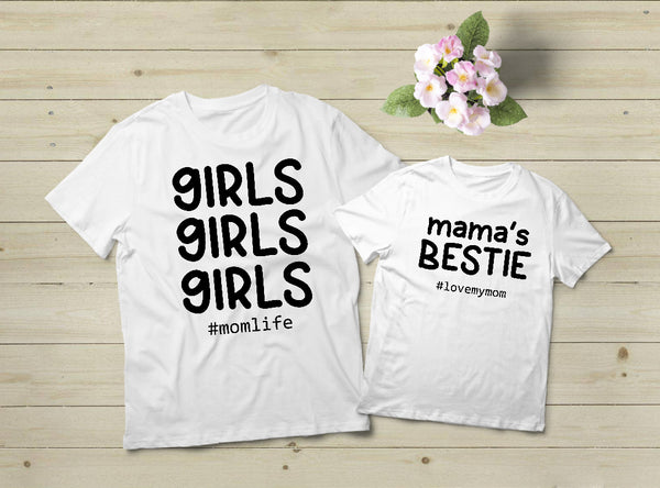 Mommy and Me Outfits Girls Mama Mother Daughter Shirts