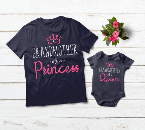 Gifts for Grandma of a Princess Shirt Grandmother Granddaughter