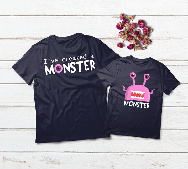 Mother Daughter Shirts I've Created a Monster Mommy and Me