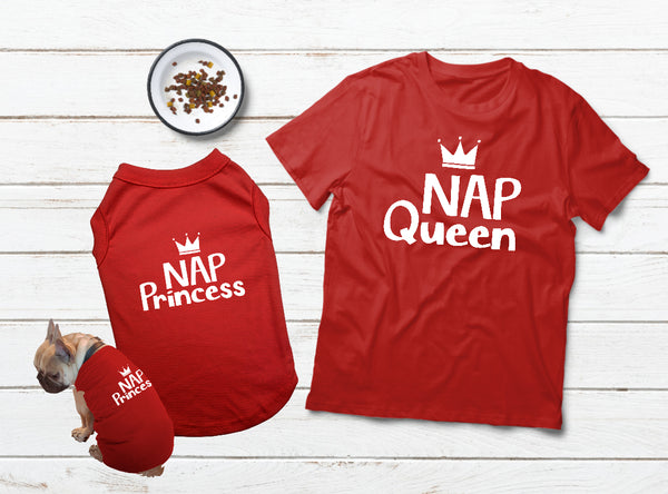 Matching Pajamas with Dog T Shirt for a Dog Pajama Dog Mom Gift Mini Me Nap Queen