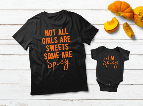 Not All Girls Are Sweets Halloween Mommy and Me Outfits