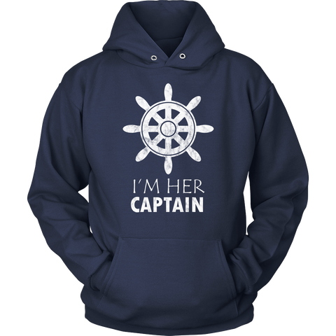 Couples Hoodies Her Captain His Anchor-Nautical Gift