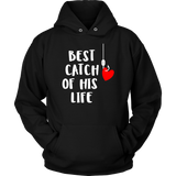 Fishing Couples Hoodies Lucky Fisherman Gifts for Couples -Black