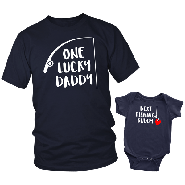 Daddy and Baby Daughter Shirts Fishing Buddy