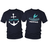 Captain Mermaid Couple Shirts