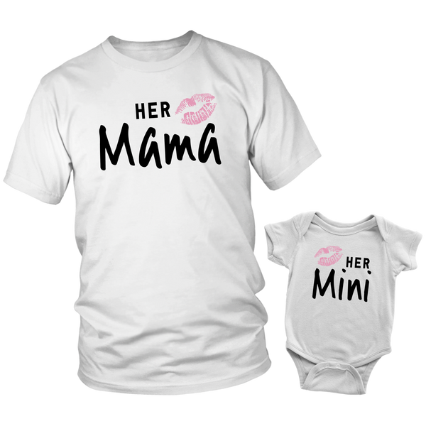 Mommy and Me Outfits - Minime Matching Outfits Mom and Daughter (White)