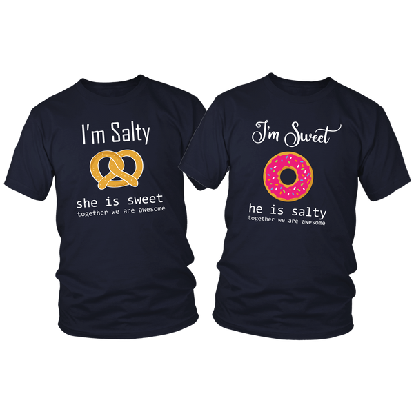 Matching Couples Shirts Salty and Sweet Funny Gift