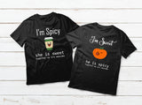Couples Shirts Halloween Spicy and Sweet