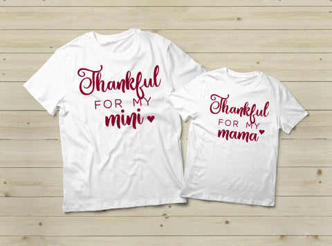 Mommy and Me Fall Shirts Thankful and Blessed Thanksgiving Outfit