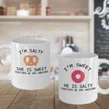 Matching Couple Mugs Salty and Sweet Funny Gift Set