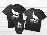 Wolf Pack Family Outfit Mom Dad Son Daughter Matching Shirts
