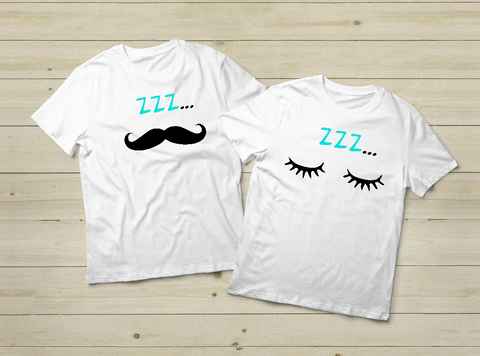 Couples Shirts Lash and Mustache Matching Outfits